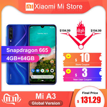Load image into Gallery viewer, Global Version Xiaomi Mi A3 4GB 64GB Mobile Phone 6.088&quot; Snapdragon 665 Octa Core 48MP + 32MP AI Camera 4030mAh